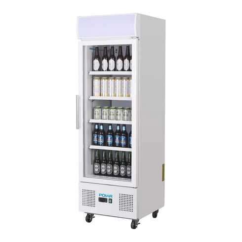 Polar G-Series Upright Single Door Display Fridge White 218Ltr DM075-A
